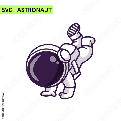 A sleek astronaut vector design showcasing an astronaut in a modern space suit, representing innovation and the spirit of discovery in a minimalist style.