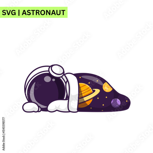 A vibrant astronaut illustration featuring an astronaut floating in space, surrounded by colorful planets and stars, symbolizing exploration and adventure.