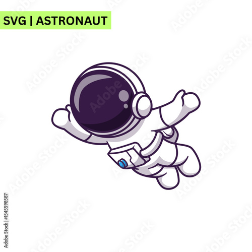 A sleek astronaut vector design showcasing an astronaut in a modern space suit, representing innovation and the spirit of discovery in a minimalist style.