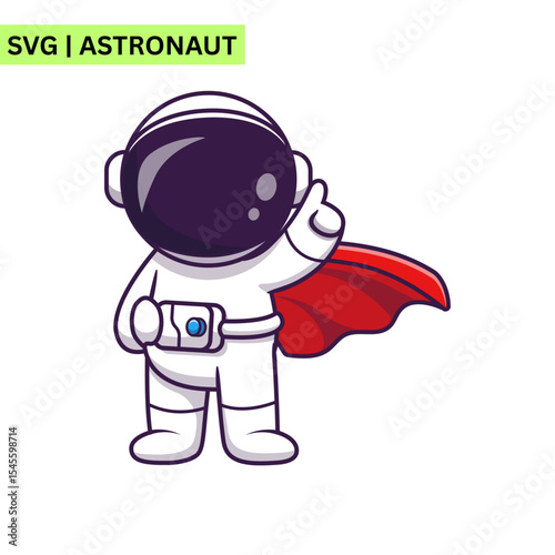 A whimsical astronaut logo template illustrating an astronaut riding a rocket, emphasizing excitement and imagination in a lively artistic design.
