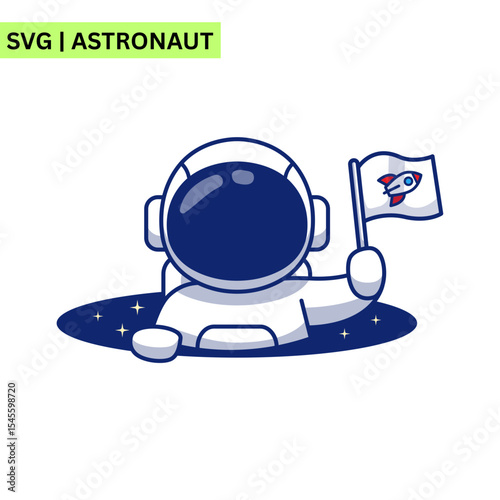 A sleek astronaut vector logo featuring an astronaut in a modern space suit, symbolizing exploration and the spirit of adventure in a minimalist design.