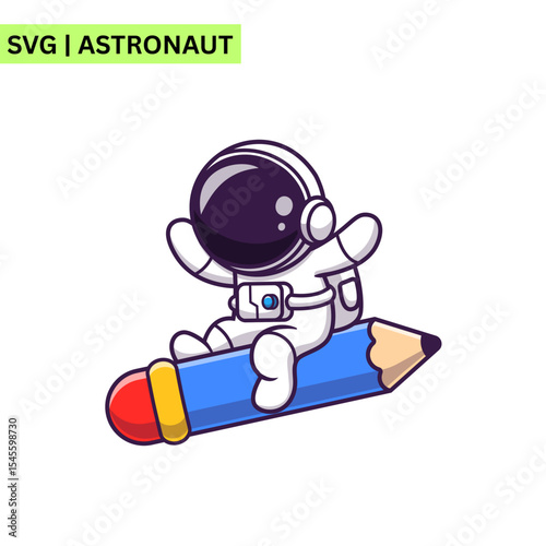 A charming vector logo design of a cute astronaut waving, embodying joy and creativity in a colorful and inviting format.