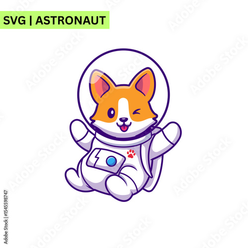 A modern astronaut vector logo featuring a sleek astronaut in a space suit, symbolizing exploration and adventure in a vibrant design.