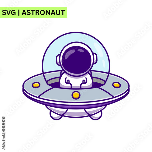 An adventurous astronaut logo illustration showcasing an astronaut floating among colorful planets and stars, representing wonder and discovery in a playful vector style.