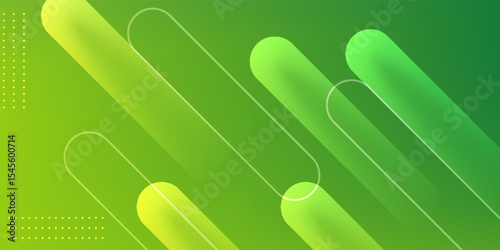Green Abstract Gradient Background with Rounded Lines