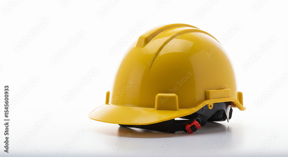 Fototapeta premium Yellow construction safety helmet isolated on a white studio background