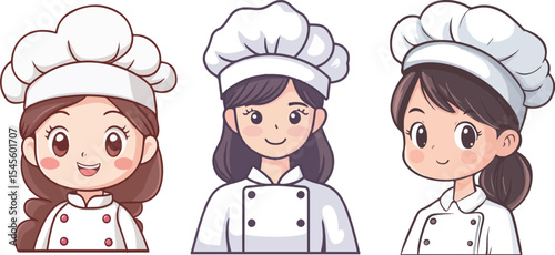 Cartoon female chef illustration material
