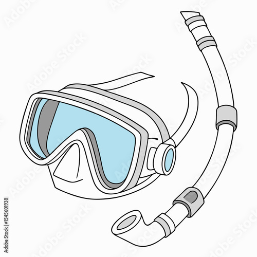 Professional diving mask and snorkel cutout