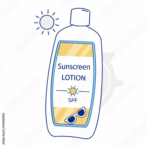 Sunscreen lotion bottle summer sun protection spf