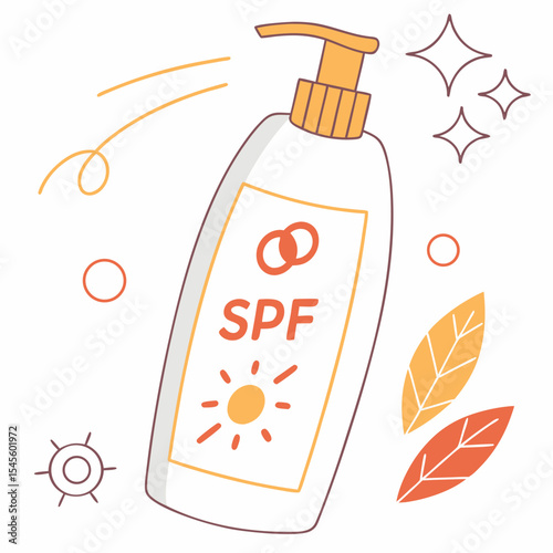 Sun protection lotion bottle spf summer skincare