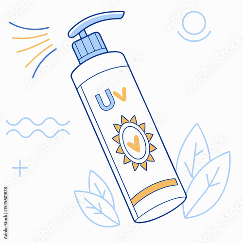 Sun protection lotion bottle summer uv skincare