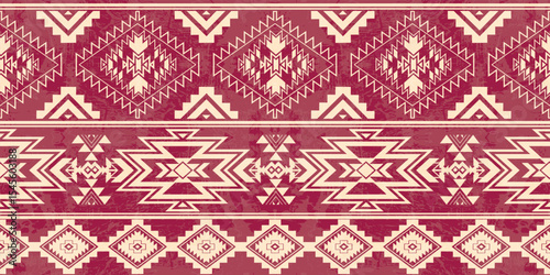 Native pattern american tribal indian ornament pattern geometric ethnic textile texture tribal aztec pattern navajo mexican fabric seamless Vector decoration fashion	