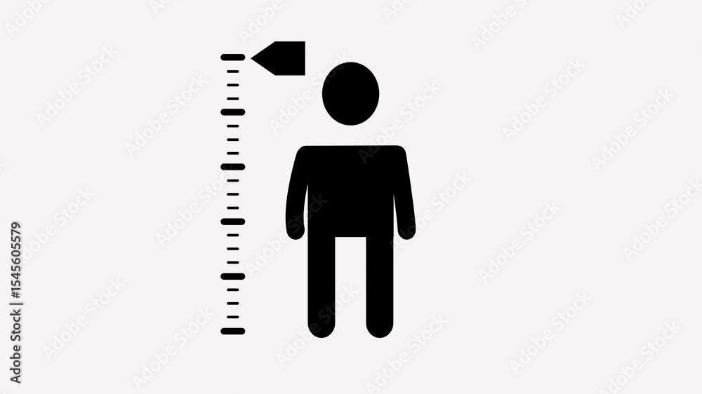 Video „Measuring height body icon, man tall scale measuring animation ...
