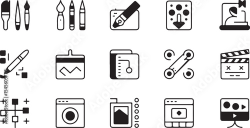  Line Vector Icons for Visual Design and Web UI Elements