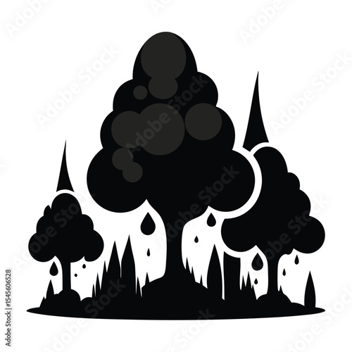Fog all shape black color white background eps