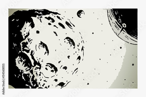 International asteroid day moon surface craters space exploration astronomy science graphic design vector illustration art 100