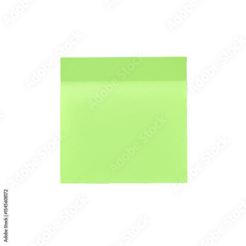 green rectangle reminder paper note isolated on white background 