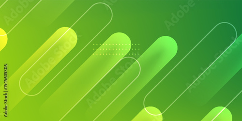 Dynamic Green Gradient Background with Abstract Shapes