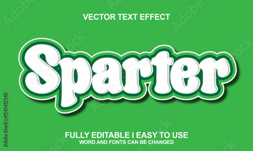 Sparter editable text typography with green background