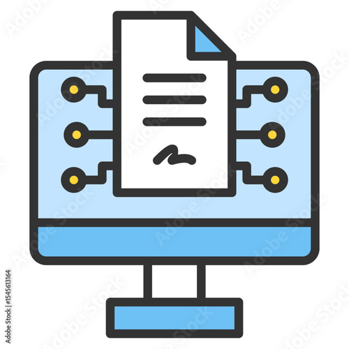 Smart Contract Icon Element For Design