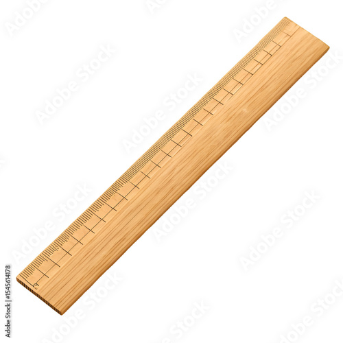 wooden ruler isolated on white