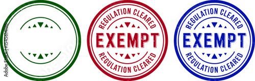 Exempt regulation cleared stamp vector image for compliance and approval process design needs editable stock vector illustration