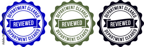 Reviewed department cleared stamp vector graphic for business approval and quality control usage editable stock vector illustration