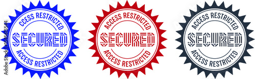 Secured access restricted stamp vector graphic for security and privacy protection design element editable stock vector illustration