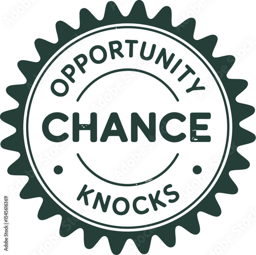 Opportunity chance knocks badge vector illustration for business success and motivation design editable stock vector illustration