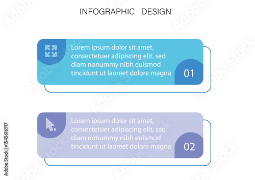 Infographic template. 2 Step timeline journey, Flat simple infographics design template. presentation graph. Business concept with numbers 2 options.