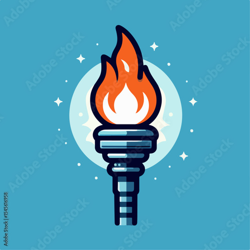 burning torch vector illustration