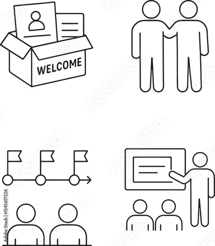 Set of Employee Onboarding management icons