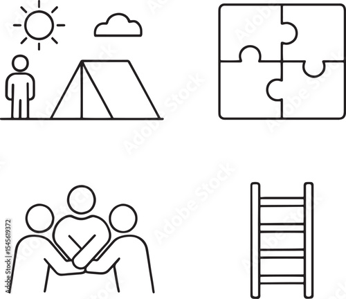 Set of Team Building management icons