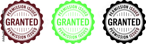 Permission granted stamp vector image for official approval and license authorization concept design editable stock vector illustration