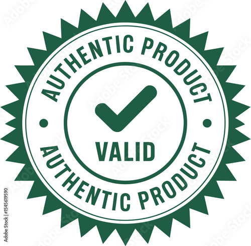 Authentic product seal vector for quality assurance and trust mark certification design element editable stock vector illustration