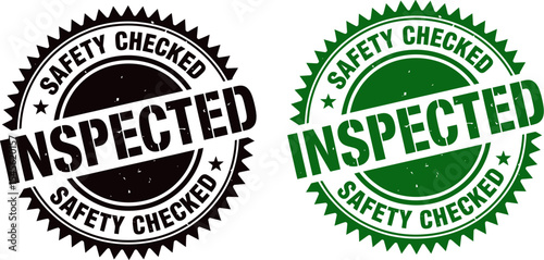 Find safety checked inspected stamp vector image for quality assurance and compliance needs now editable stock vector illustration