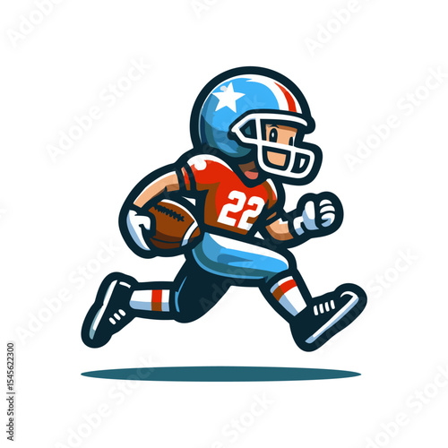 American Football kids mascot cartoon logo icon design