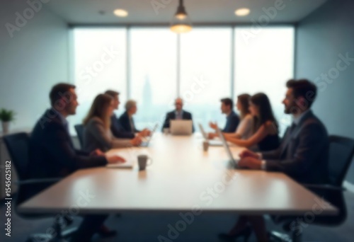 Generative AI Image of a Corporate Board Meeting With Unidentified People