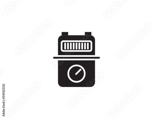 Gas pressure meter icon. Pipeline gauge sensor symbol. Pump measurement indicator vector illustration. Gas meter icon line art vector