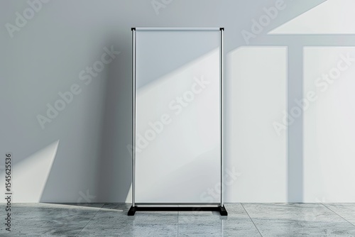 High Quality Image of Elegant Rollup Banner Stand Mockup for Business Displays