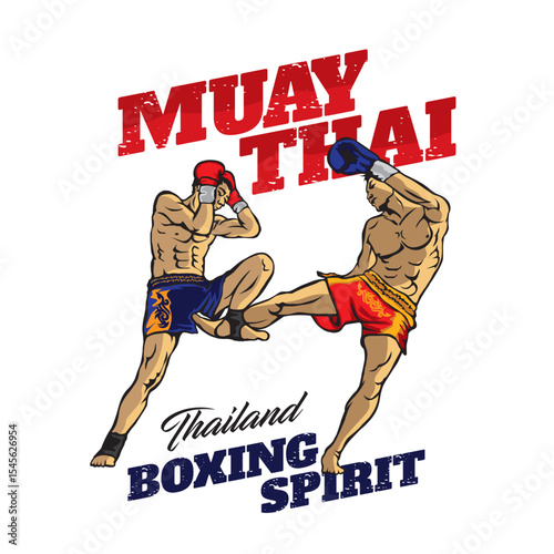Muay Thai boxing martial arts, perfect for t shirt design