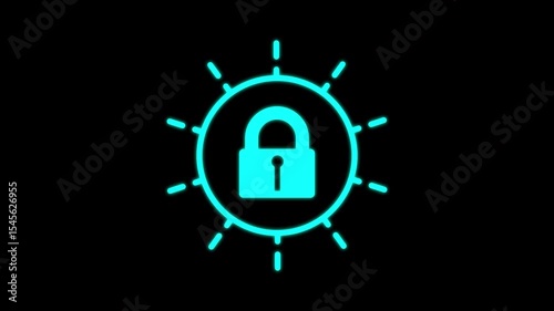 Cyber security and digital computer protection with padlock symbol. Technology concept. digital representation of padlock symbolizes data protection and privacy, 4k.