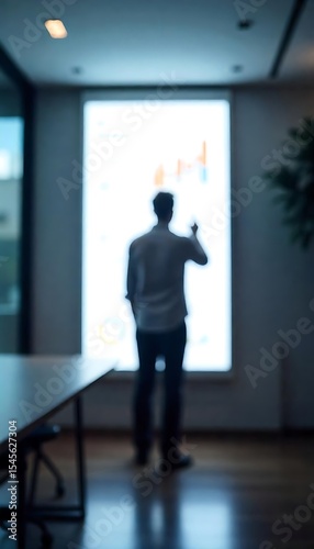Generative AI Illustrates Business Professional Analyzing Charts in Office