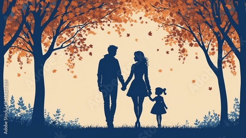 Wallpaper Mural blue themed autumn time silhouette of a couple holding hands showing love to each other Torontodigital.ca