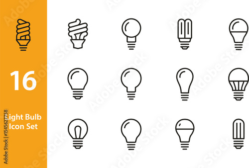 Light bulb icon set vector illustration different types of light bulbs energy saving lamp led lamp filament 100 editable vector illustration with png format