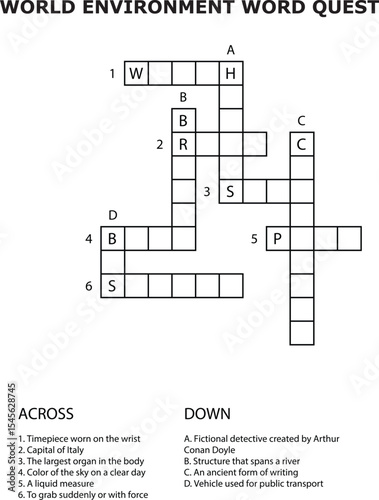 And World Environment Word Search Puzzle Game Activity Worksheet Quiz Crossword Grid Clues Answers