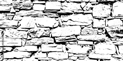 Hand-Drawn Stone Wall Vector Texture