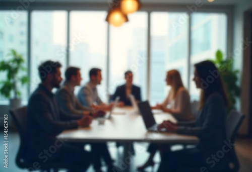 Generative AI Image Showcasing a Corporate Board Meeting in a Blurred Style