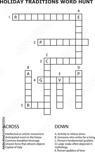 And Holiday Traditions Word Search Puzzle Game Activity Worksheet crossword