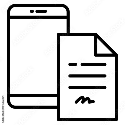 Digital Signature Icon Element For Design